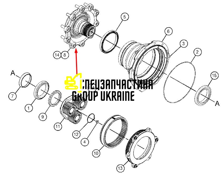 288-7221 (149519) Крышка ступицы Caterpillar, Carraro