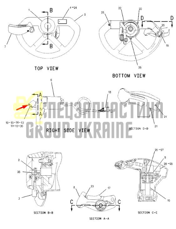 152-2794 Ось (рулевое колесо) Caterpillar 966