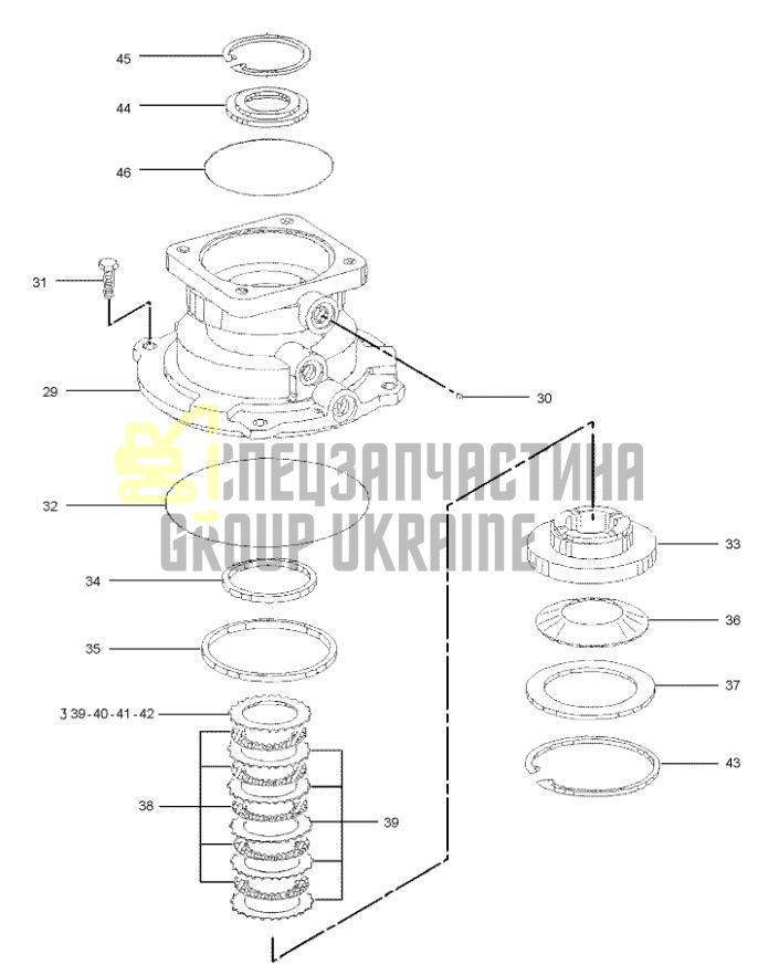 1550833 Подшипник верхний в сборе Caterpillar М312, М315, М317