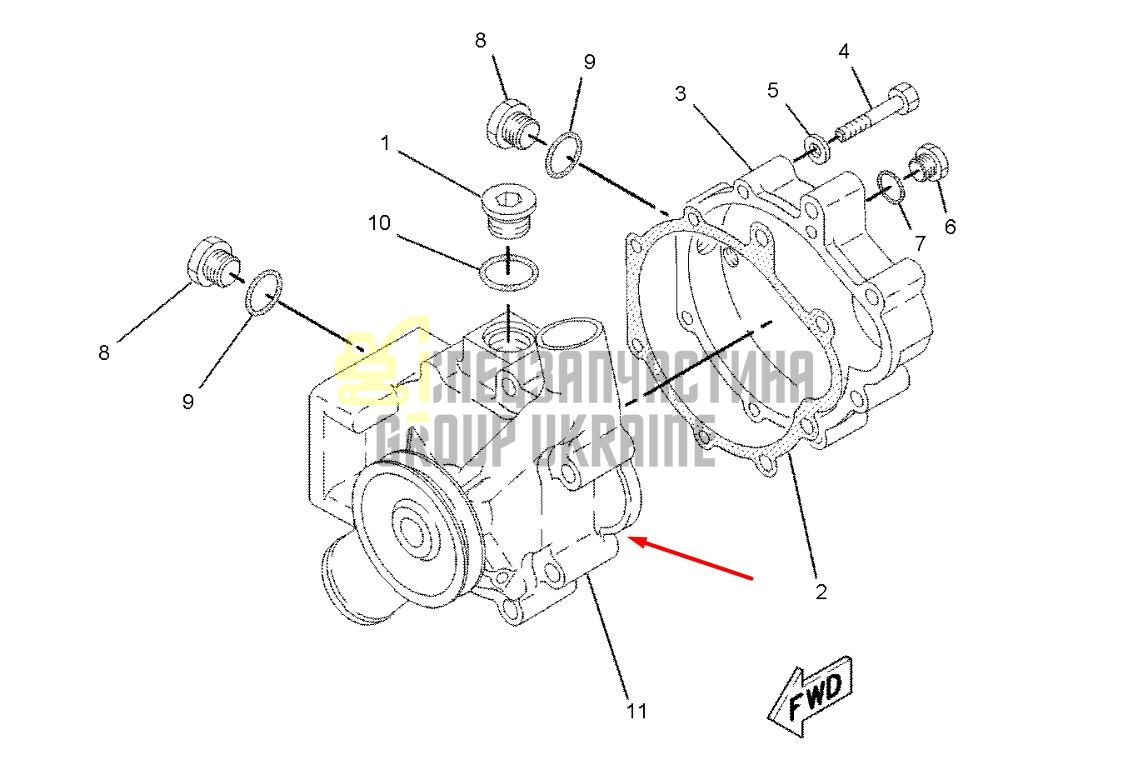 159-3137 Насос водяний Caterpillar 3116, 3126