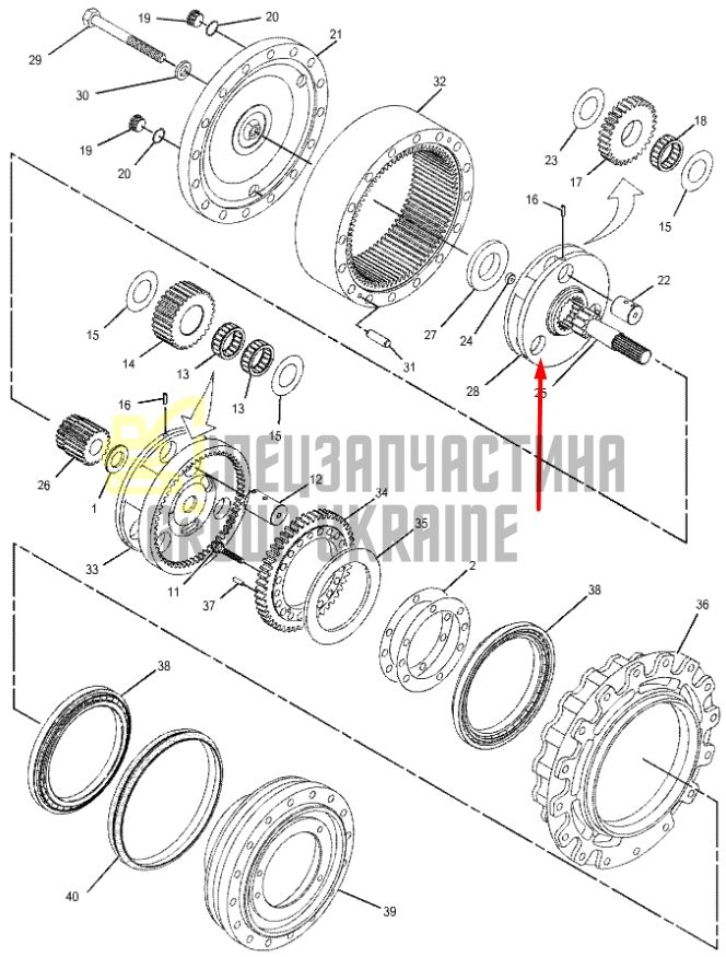 165-5795 Водило в редуктор хода экскаватора Caterpillar 311C
