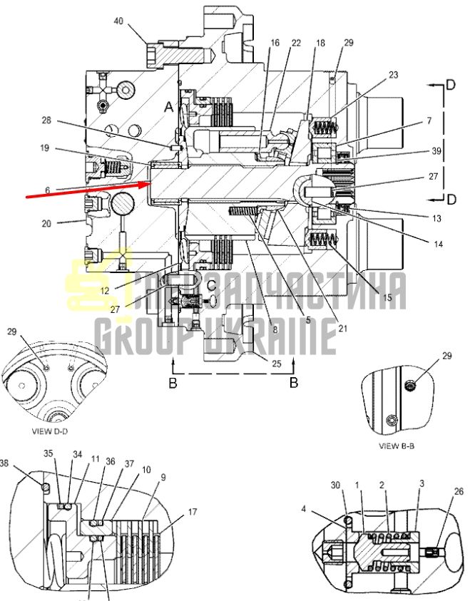 Центральный вал 165-5803 для Caterpillar 314E