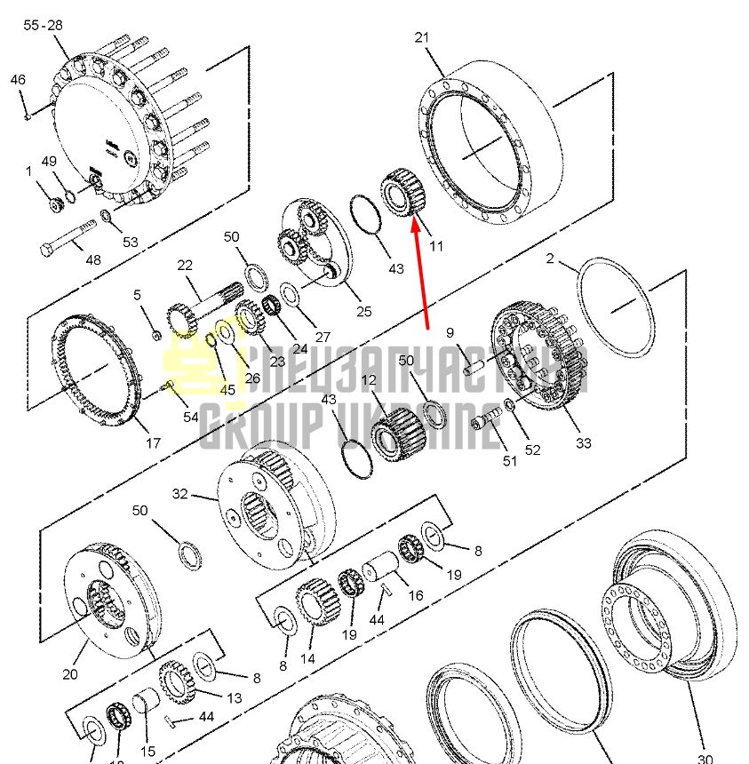 169-5589 Солнечная шестерня бортового редуктора Caterpillar 320D