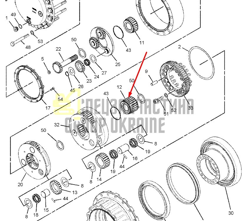 169-5590 Солнечная шестерня (24 зуба) Caterpillar 320