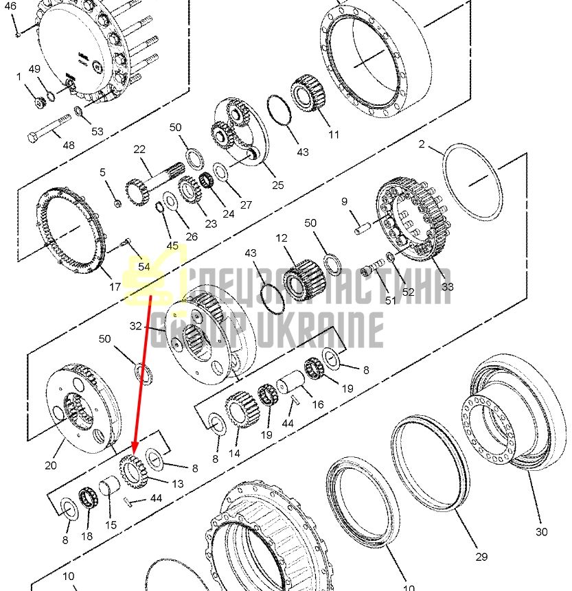 169-5592 Сателлит бортового редуктора Caterpillar 320, 322, 323, 324, 325, 326, 329