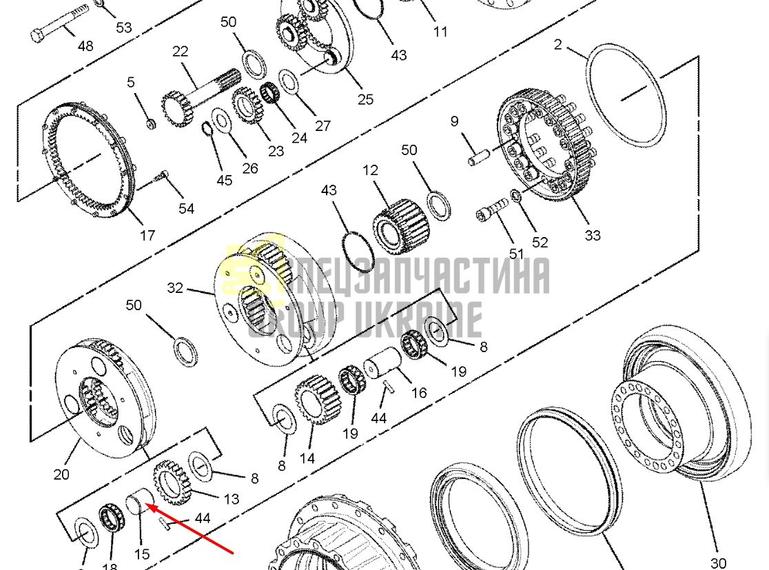 169-5601 Вал сателлитной передачи Caterpillar 320