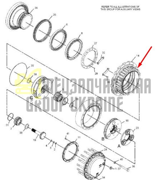 169-5608 Ступица редуктора хода CAT 322C/324D