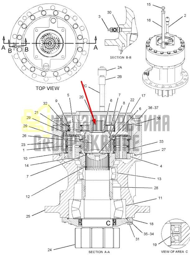169-5617 Солнечная шестерня первой ступени поворотного редуктора CAT 324D/329D