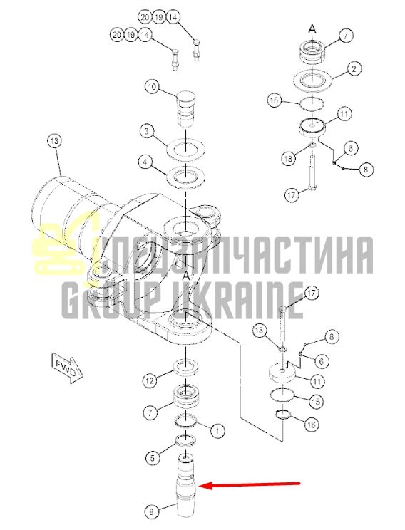 Caterpillar 171-6063 Палец для 725, 725C, 730, 730C