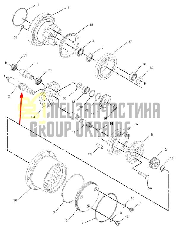Вал двигателя хода Caterpillar 308C 171-9343