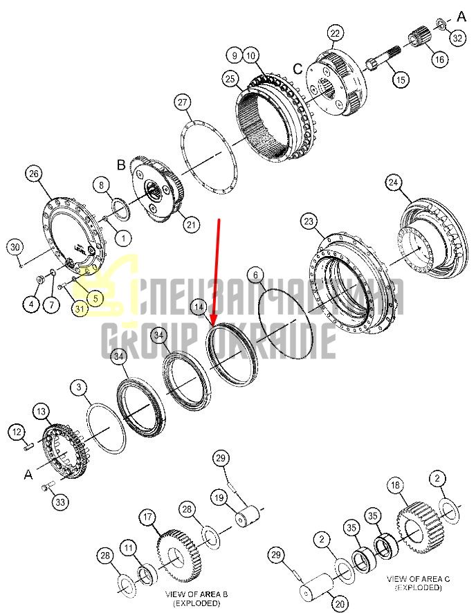  ID298 Сальник бортового редуктора Caterpillar