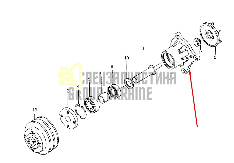 Купить Caterpillar 1786633, 10R7555 Водяной насос для 3066, C6.4