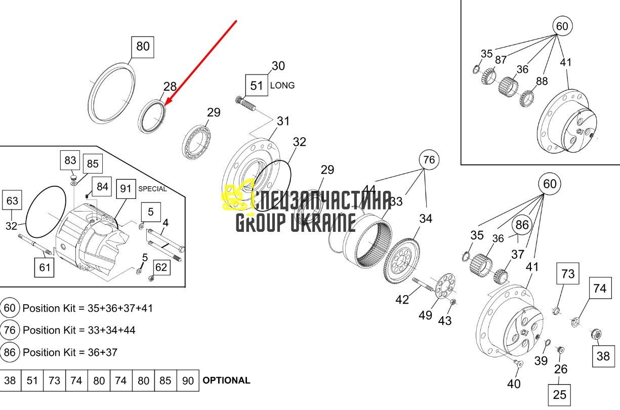76094093 Сальник New Holland, Dana Spicer 140x170x14,5/16