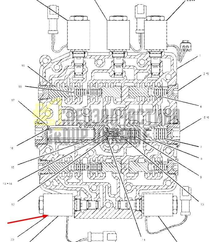 Caterpillar 1861526 Электромагнитный клапан 24V для D8