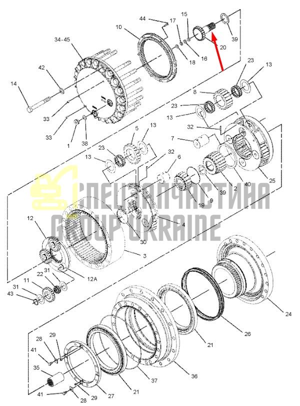 1912521 Шестерня Caterpillar