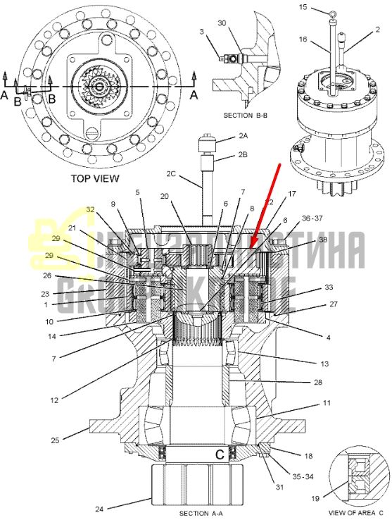 191-2579 Водило планетарной передачи редуктора Caterpillar 325D/329D