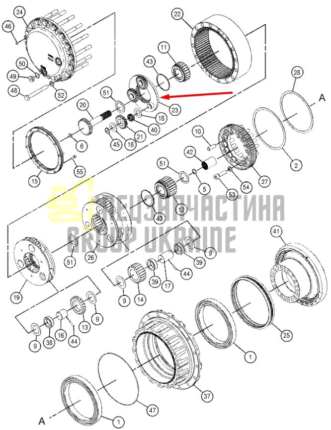 191-2678 Первая планетарная передача Caterpillar 322, 324, 326