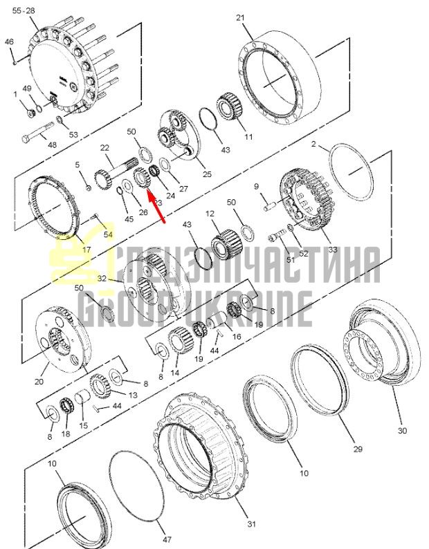 191-2684 Шестерня сателлит первой ступени редуктора CAT 325