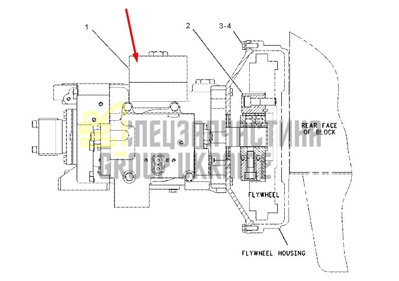 Caterpillar 194-8300 Насос гідравлічний у зборі з редуктором для 318C