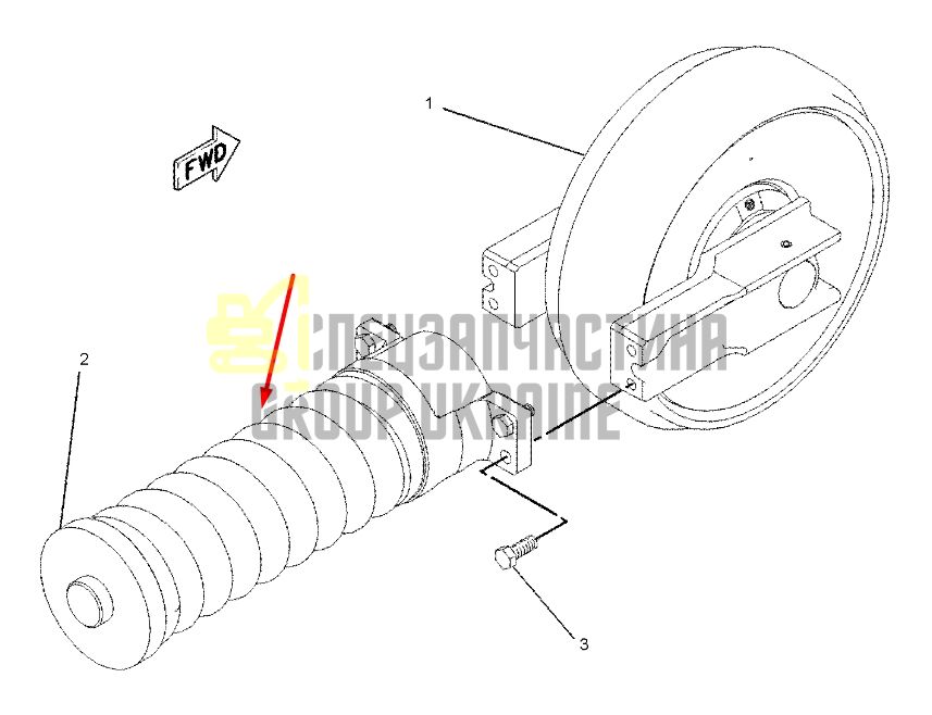 Caterpillar 1941242 Натяжитель гусеницы для 323D, 324D, 325D