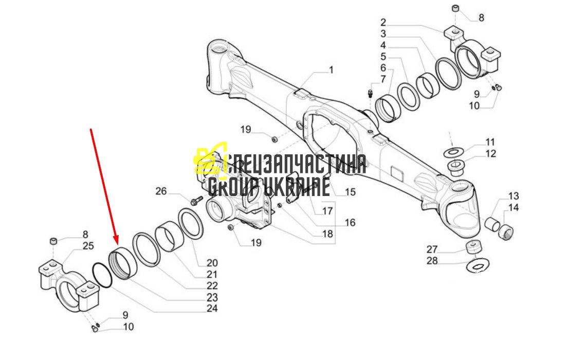 1987821 (139686) Втулка Caterpillar, Carraro