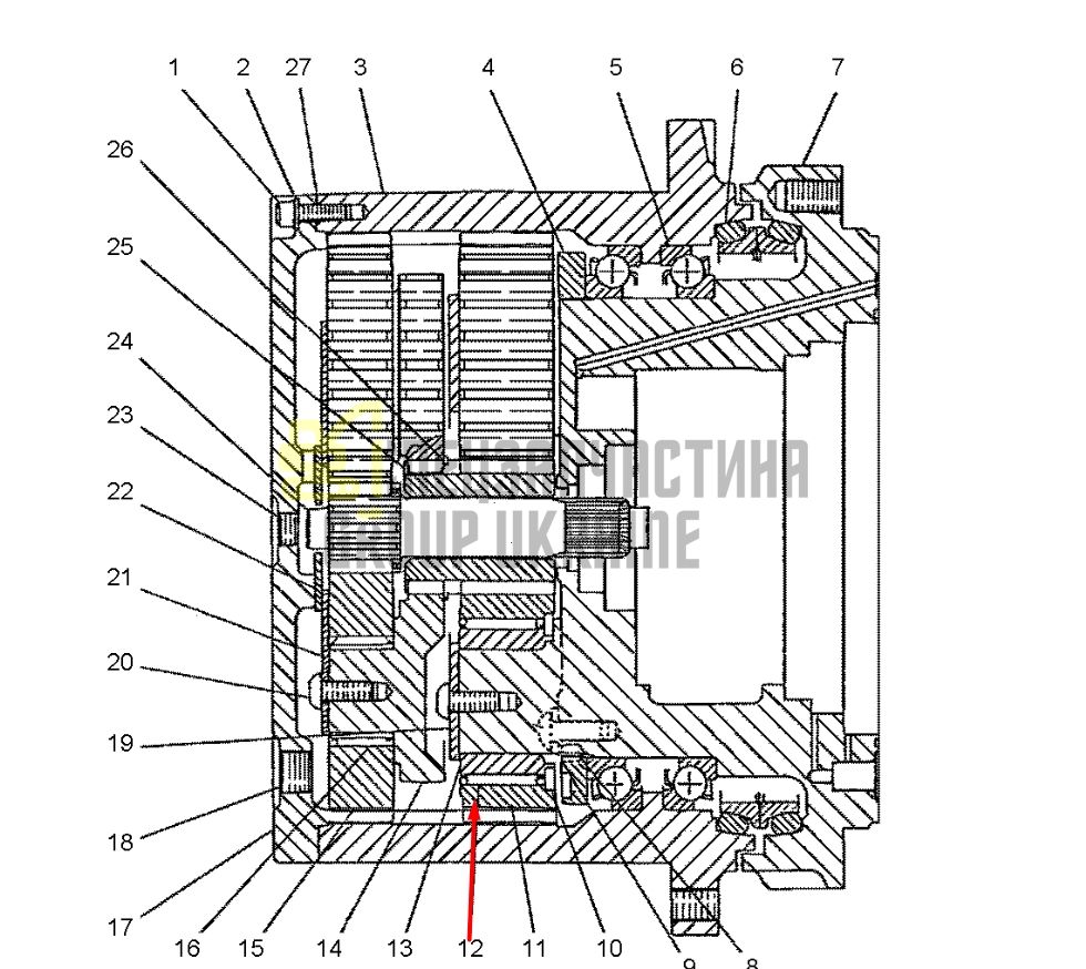 1R-5848 Игольчатый подшипник бортового редуктора Caterpillar 312