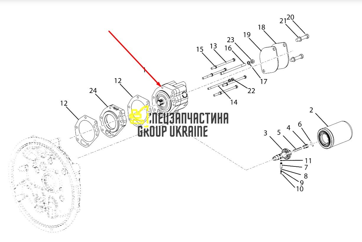8I4458 Гидравлический насос КПП Caterpillar TH83