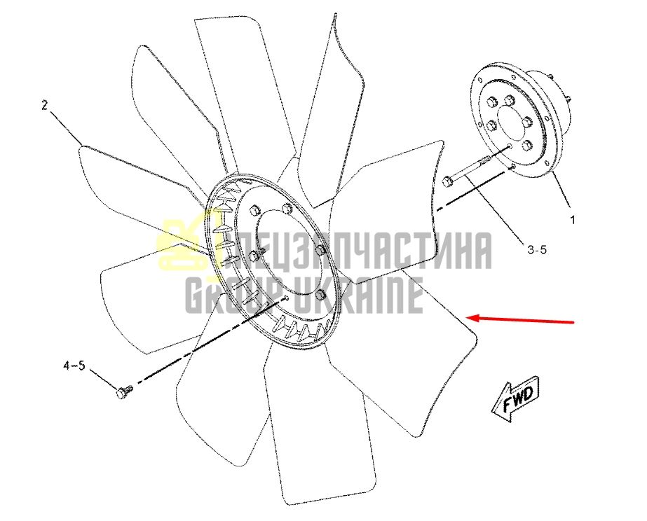 Купить Caterpillar 204-0910 Крыльчатка для двигателя 3066 C-9, экскаватор 320C