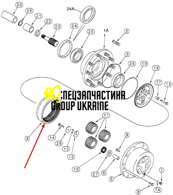 2087788 (125186, 175976a1, 11988623, CA0125186) Шестерня корончатая Caterpillar, Carraro Z-77 
