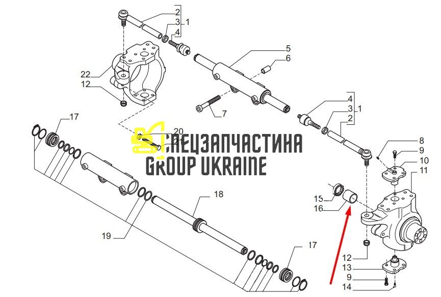 2094302 (125390, 85805988, 6194908M1, 11709462) Втулка валу Caterpillar, Carraro