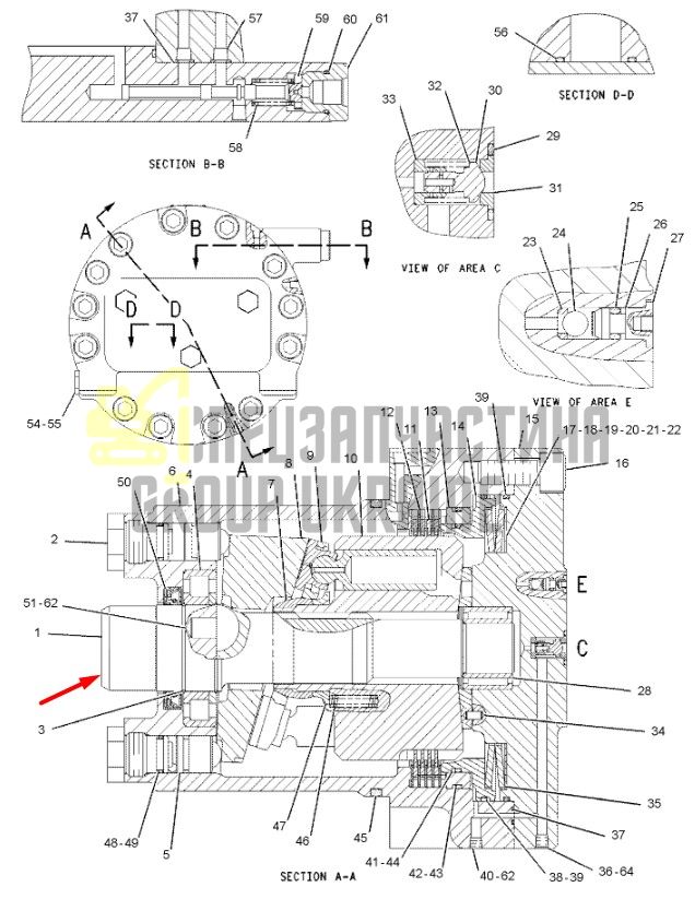 2095894 Вал гидромотора CAT 320D