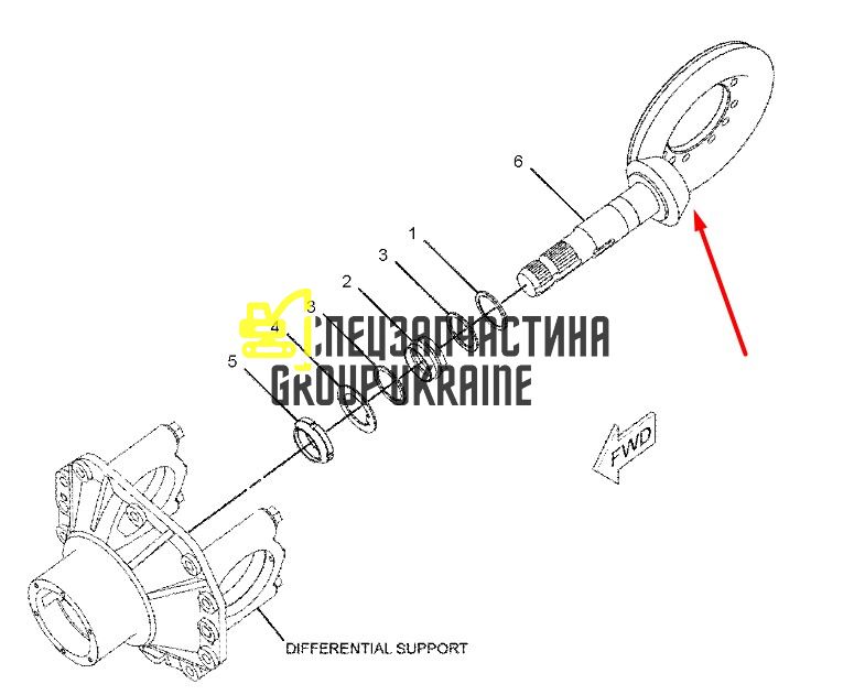 2129459 (066364) Главная (коническая) пара Caterpillar, Carraro
