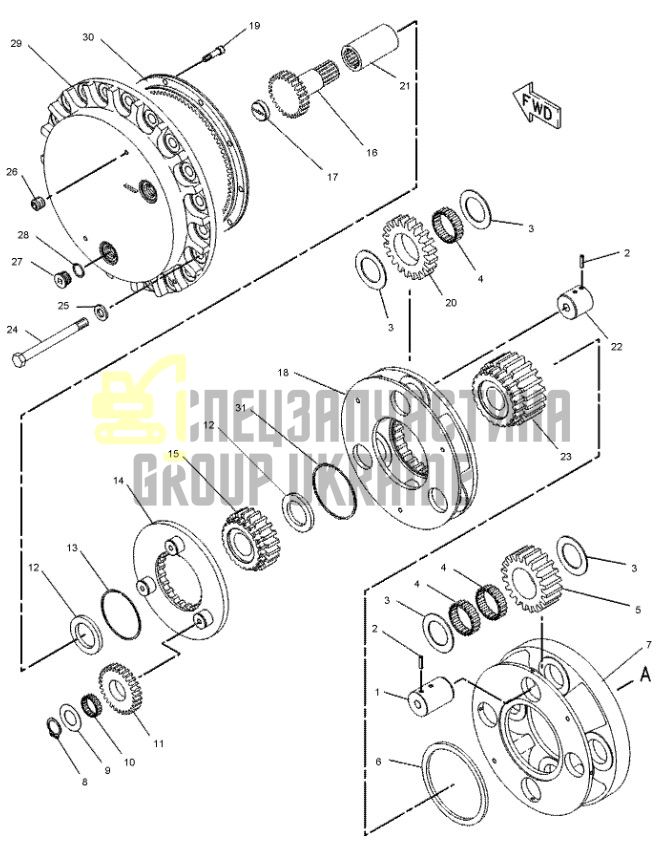 Сальник бортового редуктора 2134737 Caterpillar 325C, 330C даукон, уплотнение