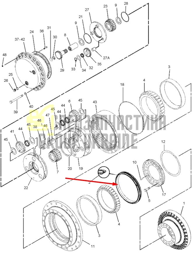 214-7880 Сальник бортового редуктора CAT 374F даукон, уплотнение