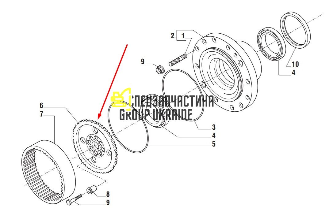 2159546 (139633, 6193411M1, 85817684, VOE11709362) Зубчатое колесо Caterpillar, Carraro