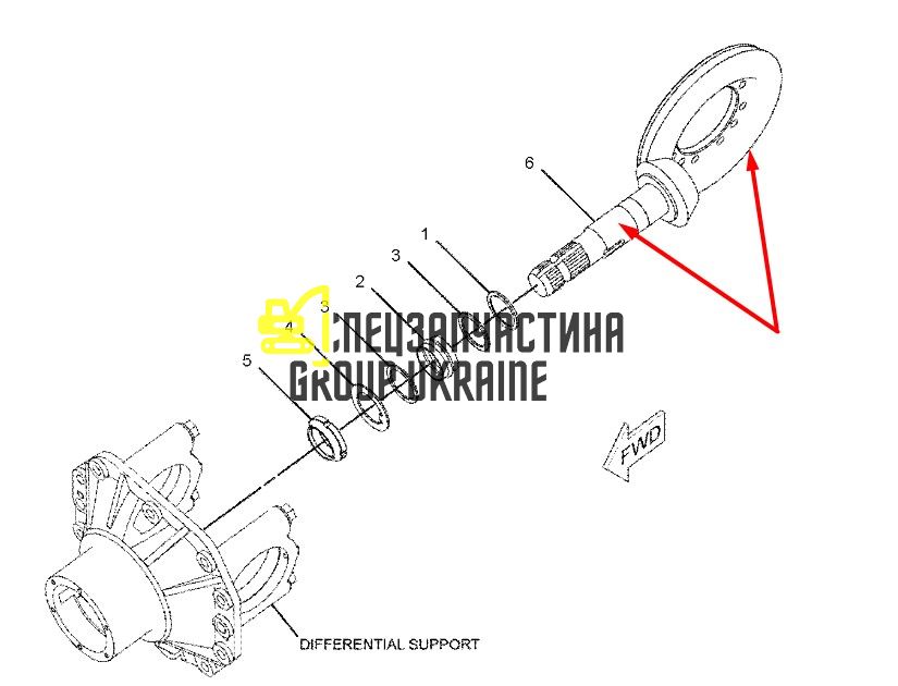 2184692 Главная пара (планетарка+хвостовик) Caterpillar 906