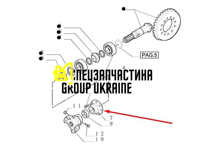 2184693 (136868, 11988152, 6193662M1, 3475571M1, CA116370, 83961231) Ступица Caterpillar, Carraro