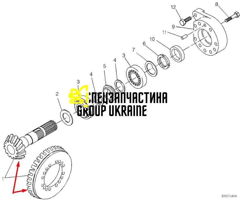 2295625 (066364, 6914535, 42W-22-H0P89) Главная (коническая) пара Caterpillar, Carraro