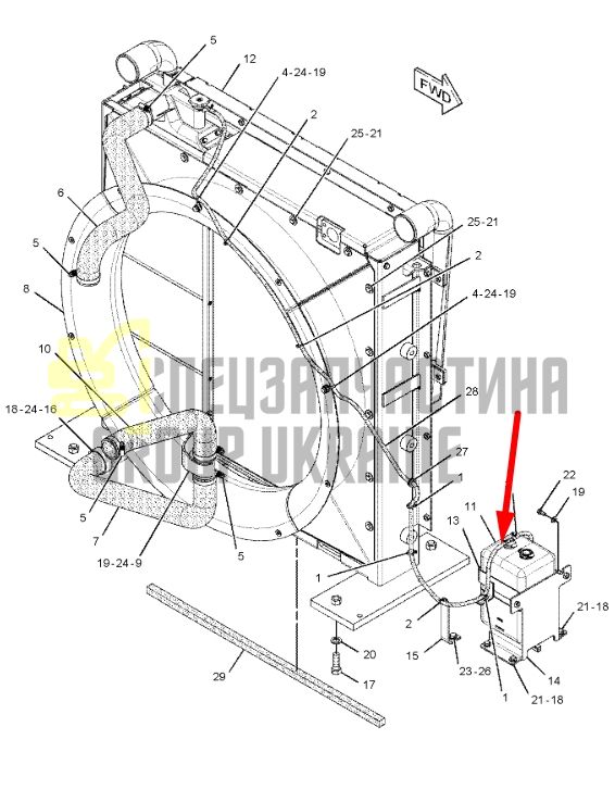 Купить Caterpillar 245-9206 Расширительный бак для 3196, 3456