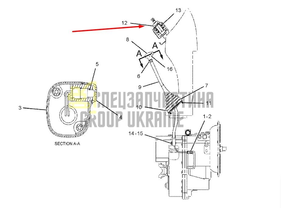 2612207 Рычаг переключения передач Caterpillar 414, 416