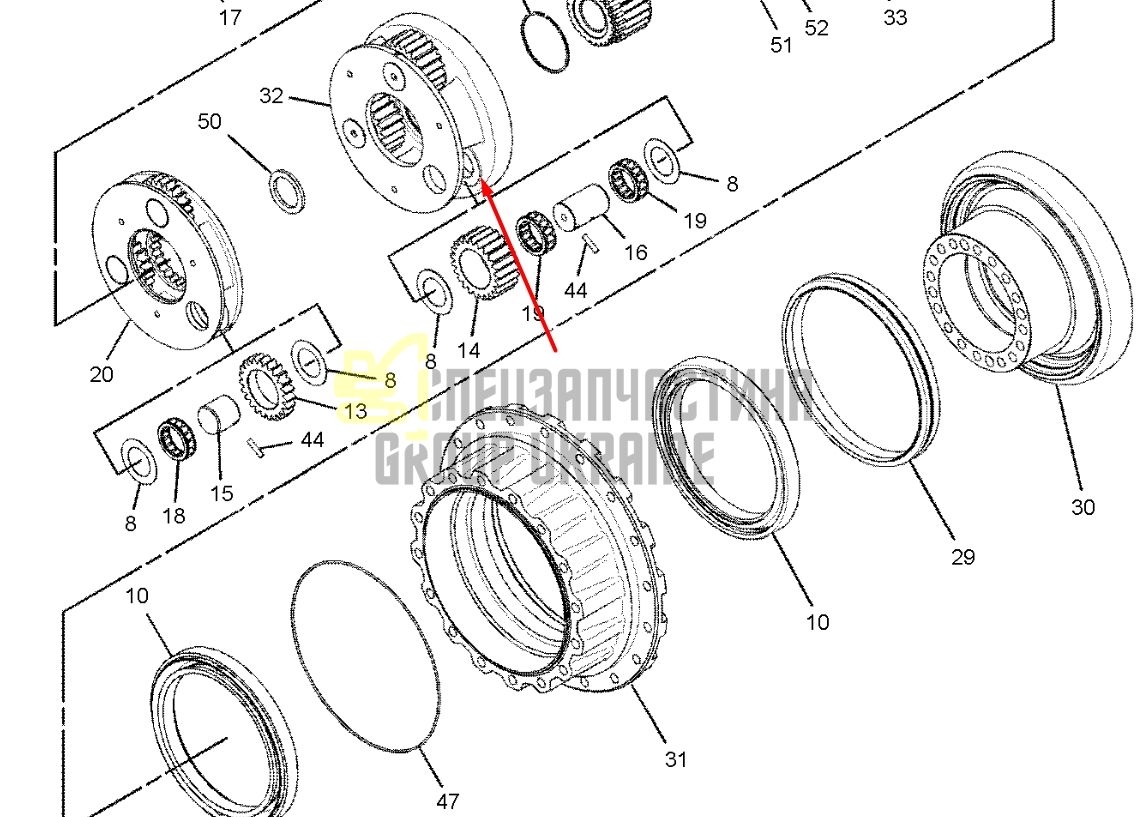267-6799 Третья планетарная передача Caterpillar 330