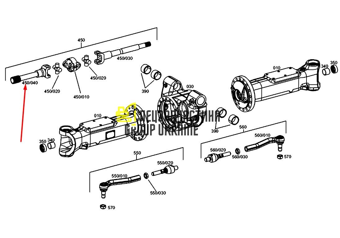 2718869 (0501321588) Шарнирная вилка Caterpillar, ZF