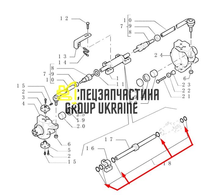 2807013 (85807985, CA0049080, VPR7264, 049080) Ремкомплект гидроцилиндра рулевого Caterpillar, Carraro