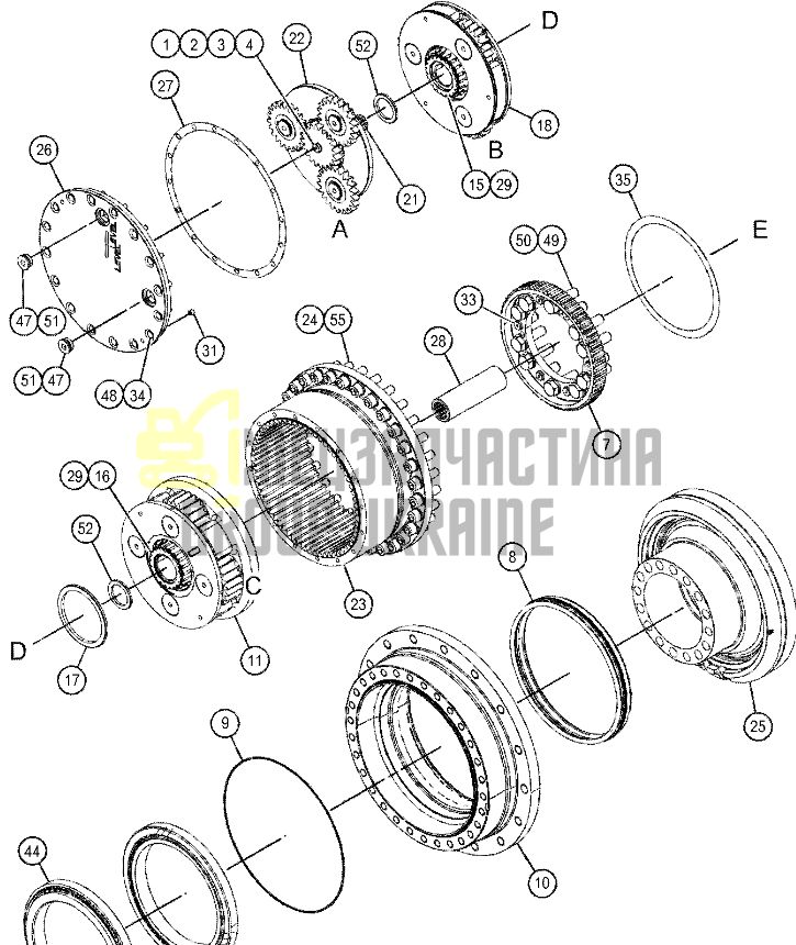 296-6248 Игольчатый роликоподшипник бортового редуктора Caterpillar 320