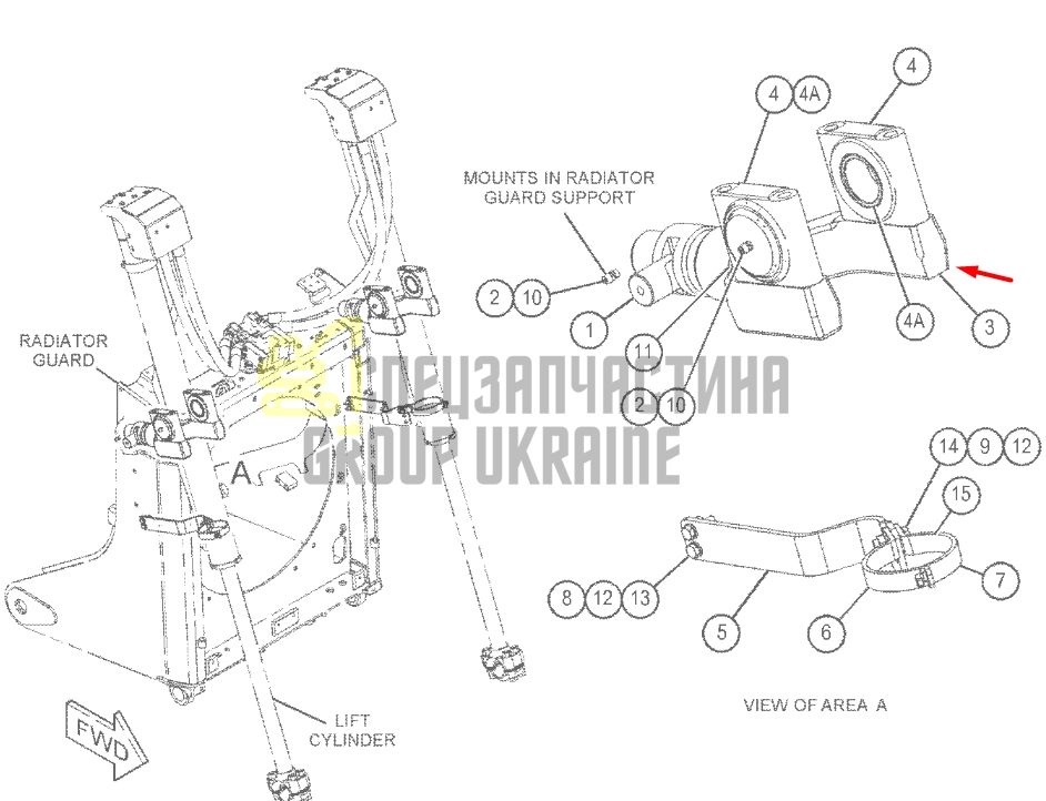 Придбати Caterpillar 299-5344 Вилка циліндра для D6R, D6H, D6T