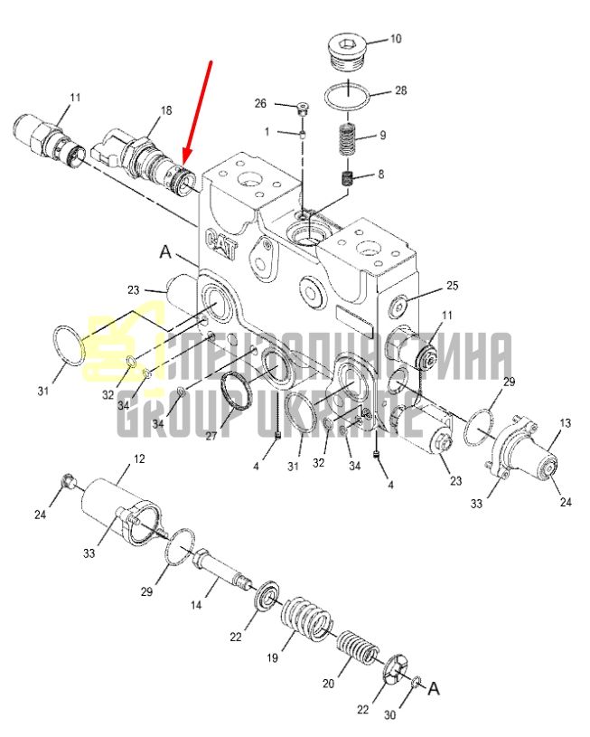 Caterpillar 3284314 Клапан-соленоид контрольный гидросистемы 24V