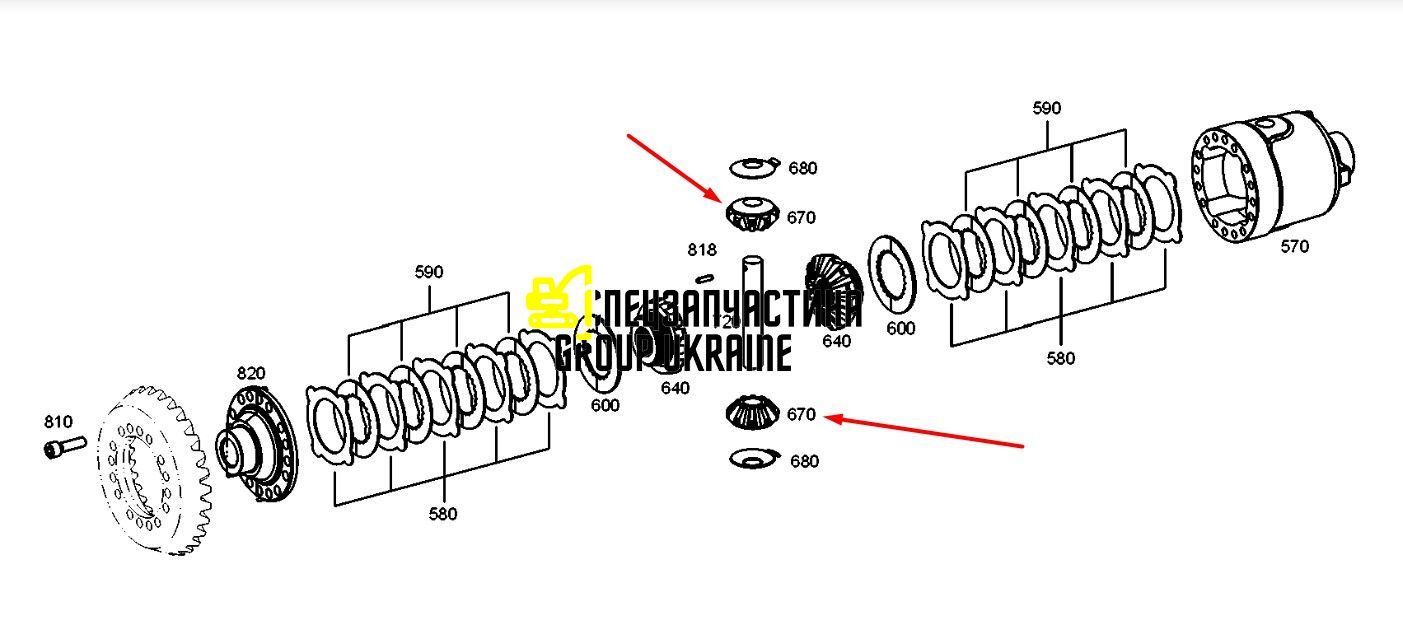 3311396 (0501323612) Шестерня дифференциала Caterpillar, ZF