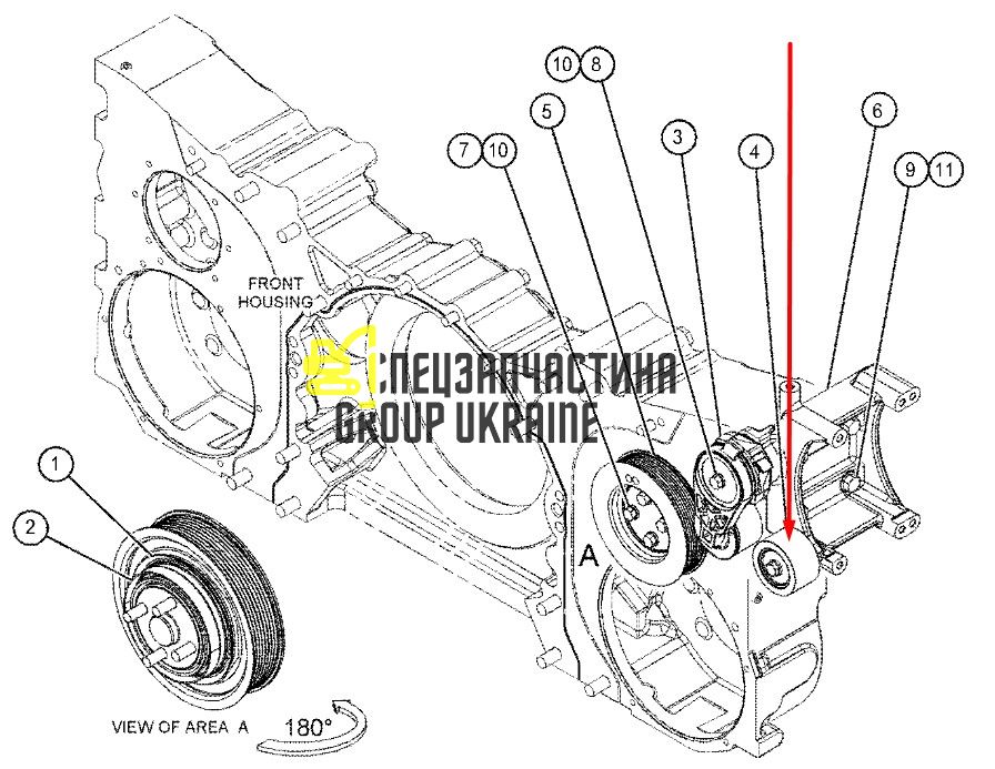 333-1207 Натяжний ролик ременя Caterpillar D6