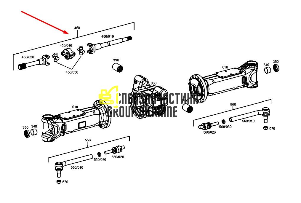3338009 (0501008340) Полуось Caterpillar, ZF