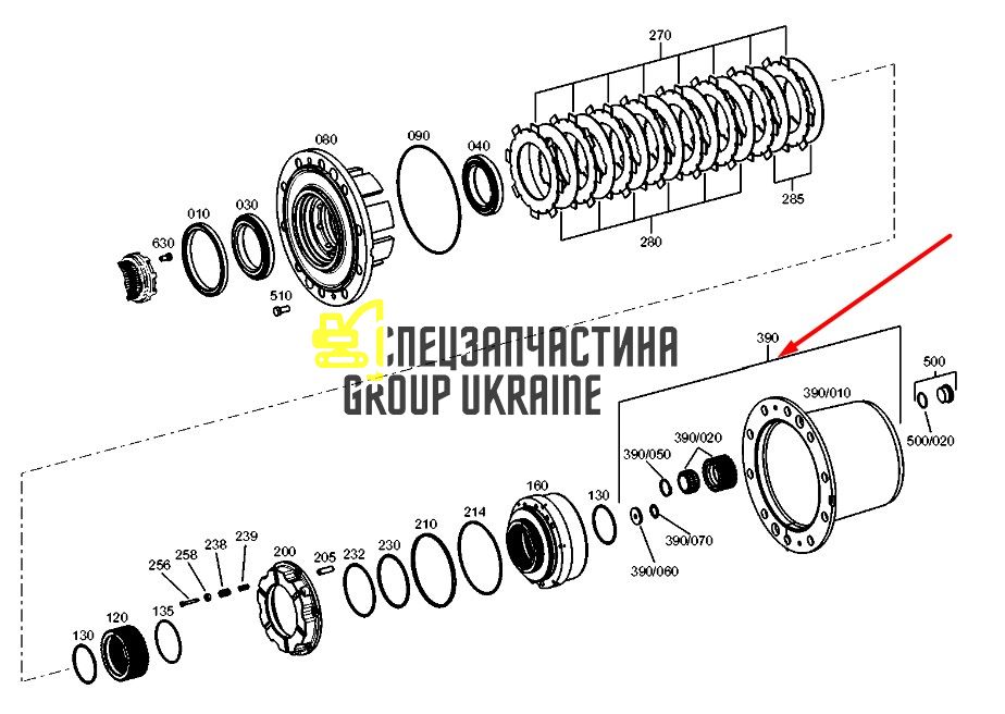 3758263 (4472347038) Корпус редуктора Caterpillar, ZF